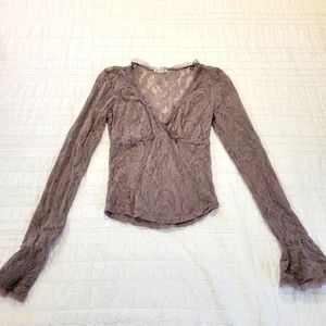 Free People Lace Top XS pewter